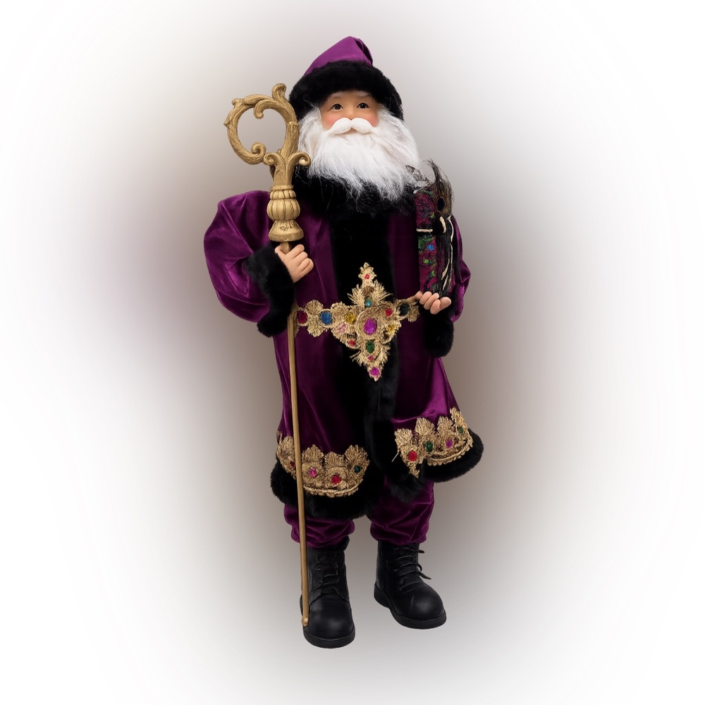 Purple and Gold Santa  34 inches